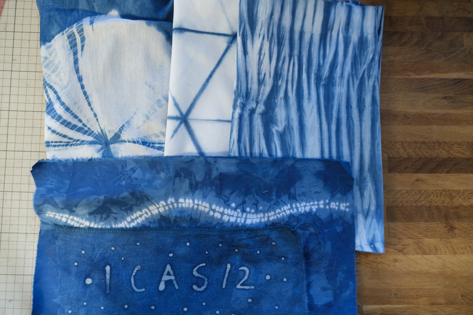 photograph of indigo dyed textiles